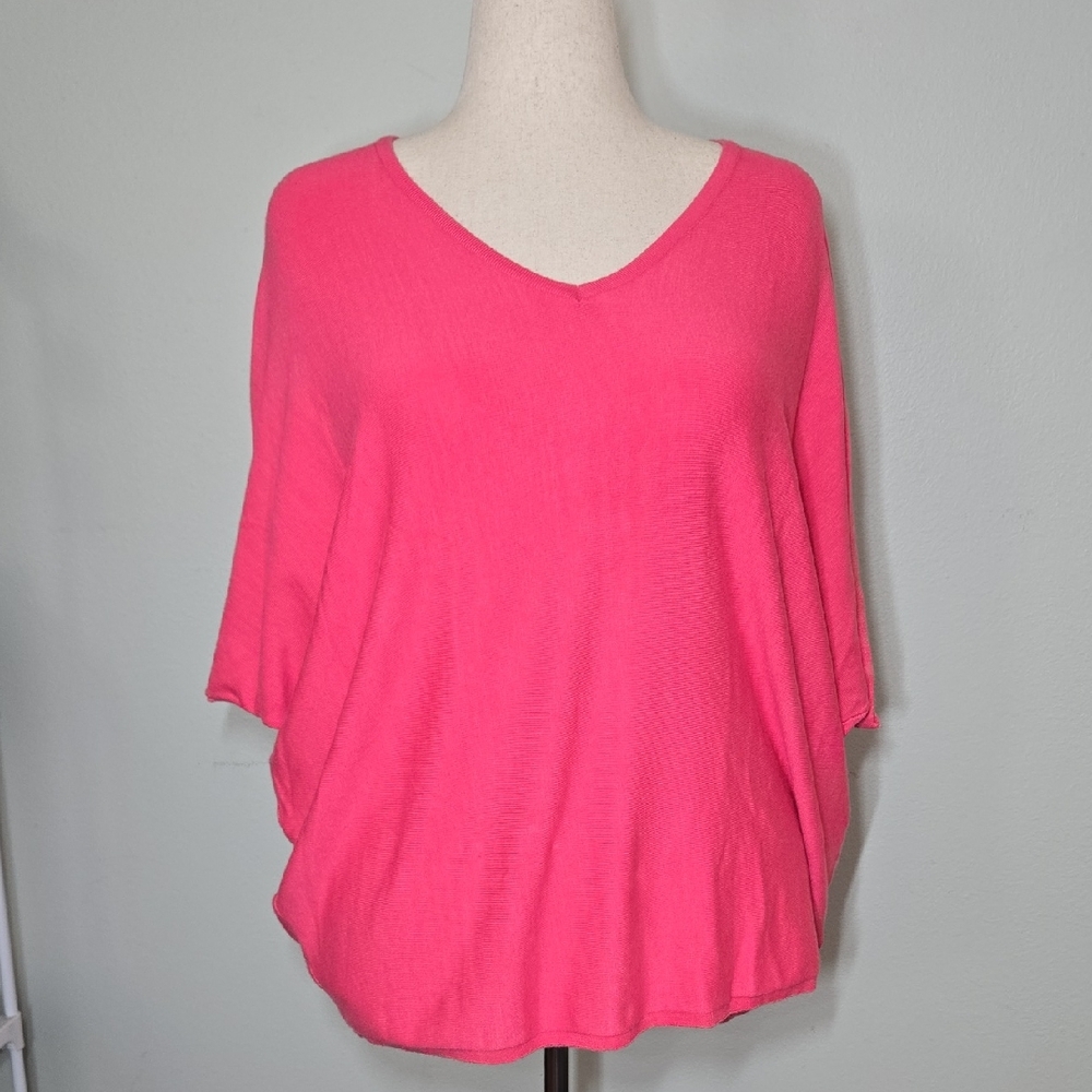 Vibrant Pink Poncho Sweater